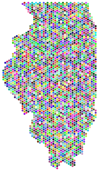 Illinois Hexagonal Mosaic Prismatic clipart