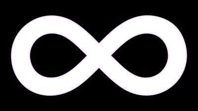 Illuminated Infinity Symbol - White Neon clipart