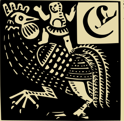 Illustrated initial from a German fairytale book (1919 edition) clipart