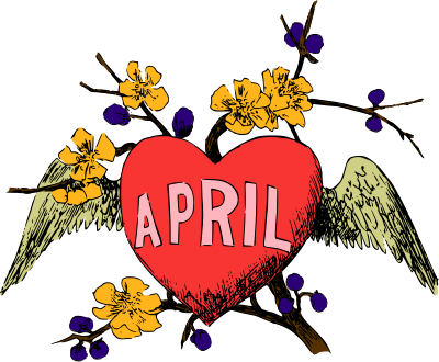 Illustrated months (April, colour) clipart