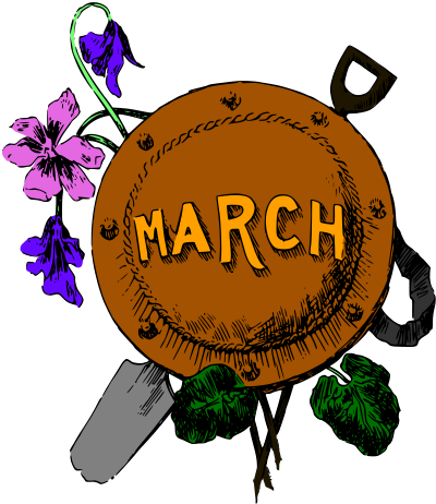 Illustrated months (March, colour) clipart