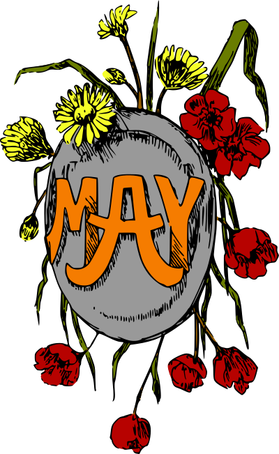 Illustrated months (May, colour) clipart