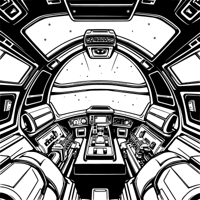 Imaginary Spacecraft Cockpit 01 clipart