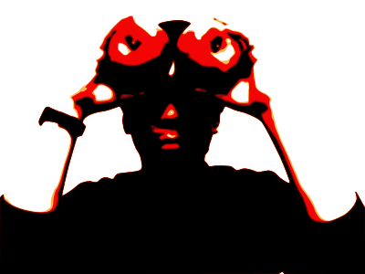 Imitate goggles with apple clipart