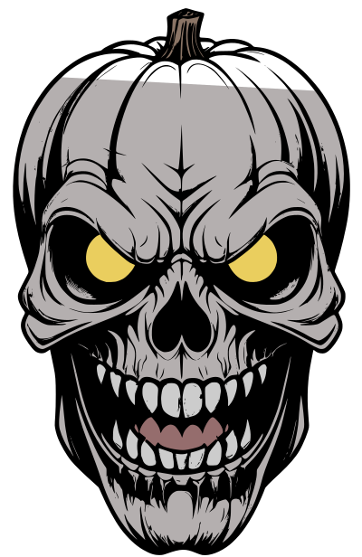 Jack-o-lantern Skull - Colour Remix clipart