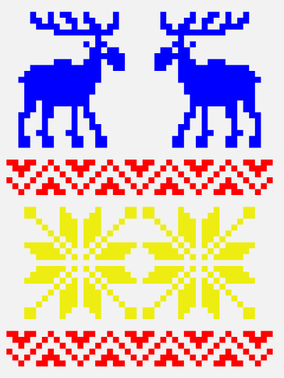 Jacquard sweater with elks clipart