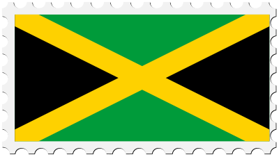 Jamaica flag stamp clipart