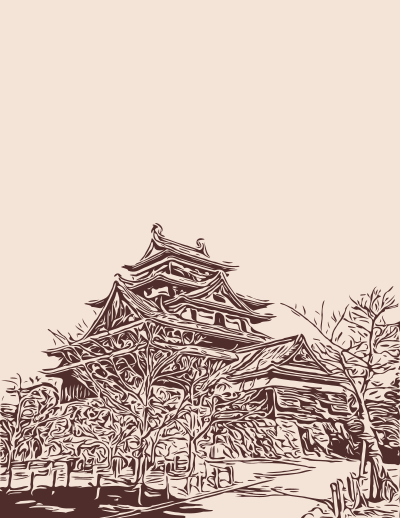 Japanese Castle Sketch clipart