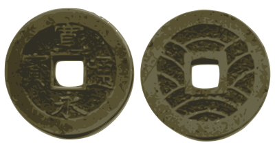 Japanese edo coin clipart