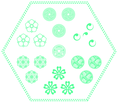 Japanese heraldry patterns clipart