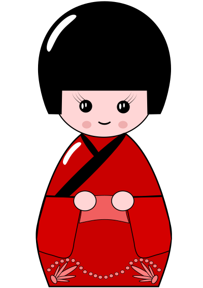 Japanese Kokeshi Doll clipart