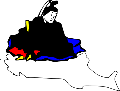 Japanese poet on cloud clipart