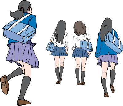 Japanese Schoolgirls clipart