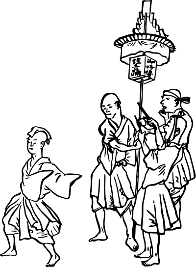Japanese street dancers clipart