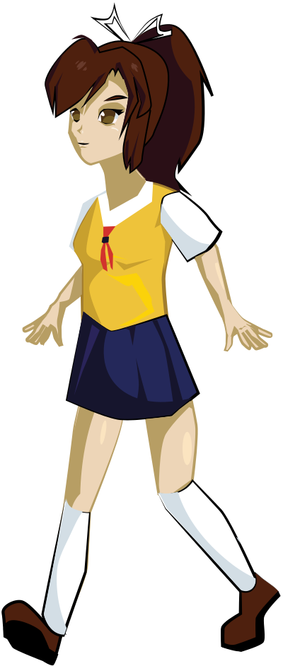 Japanese Teen Walking clipart