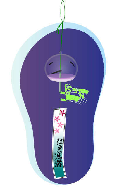 Japanese Wind Chime at Night clipart