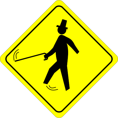 Jaunty Pedestrian (Caution) clipart