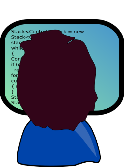 Java programmer with medium-length hair clipart