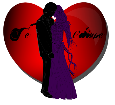 Je t'aime Valentine clipart