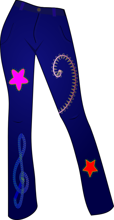 Jeans with patterns clipart