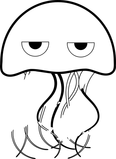Jellyfish - Coloring Book clipart