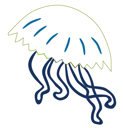 Jellyfish - coloured clipart