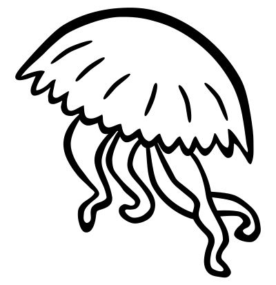 Jellyfish - lineart clipart