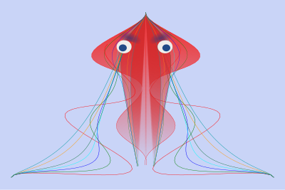 Jellyfish with blue eyes. clipart