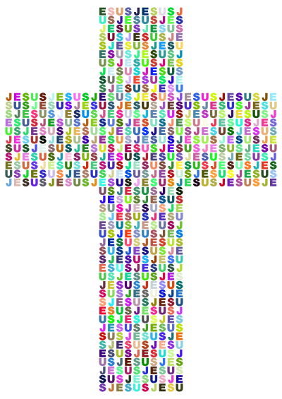 Jesus Cross Typography II Prismatic clipart