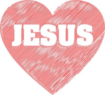 Jesus Heart Scribble Typography clipart