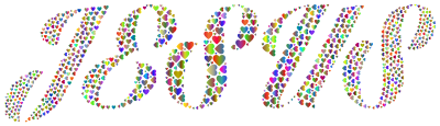 Jesus Hearts Typography Polyprismatic clipart