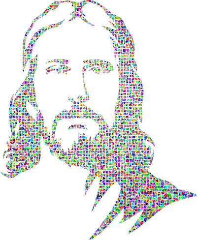 Jesus Low Poly Portrait clipart