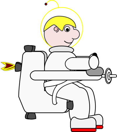 Jet pack jack with thrusters on clipart