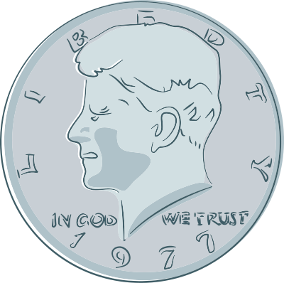 JFK Fifty Cents Coin clipart