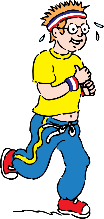 Jogging boy clipart