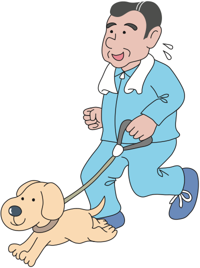 Jogging with dog clipart