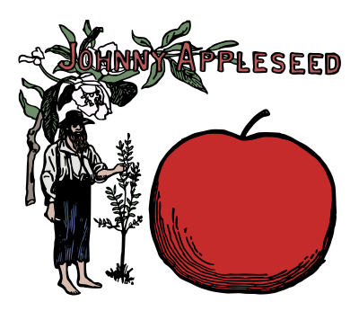 Johnny Appleseed Colour clipart