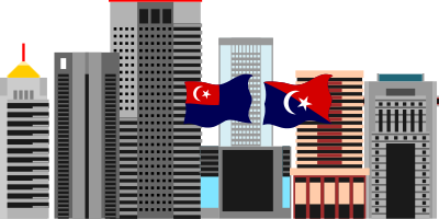 Johor Bahru buildings compilation clipart