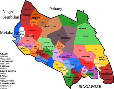 Johor State Legislative Assembly Constituencies clipart