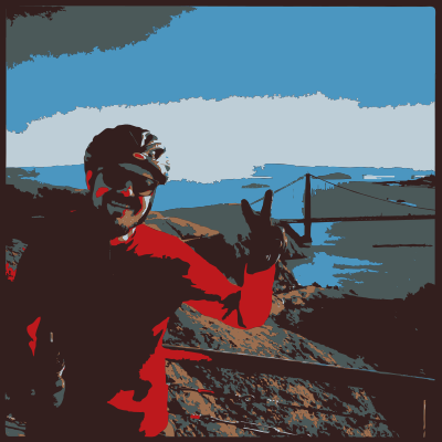 Jon looking over Alcatraz post Instagram clipart