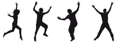 Joy Jumping Silhouette 3 clipart