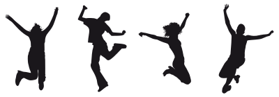 Joy Jumping Silhouette 4 clipart