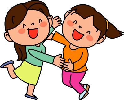 Joyful female reunion clipart