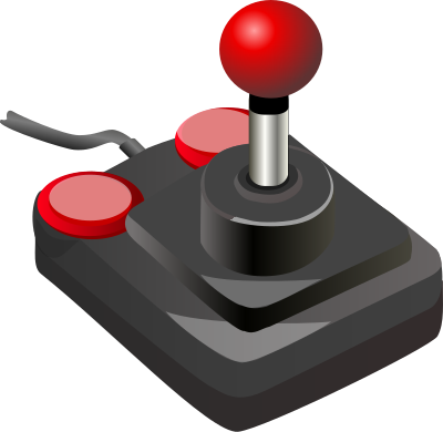 Joystick black red petri 01 clipart