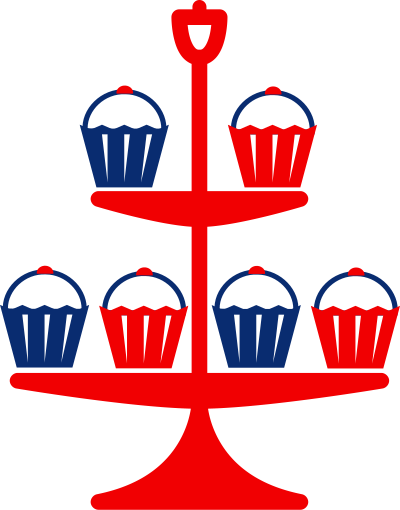Jubilee cake stand red clipart