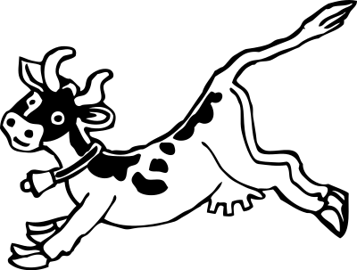Jumping cow clipart