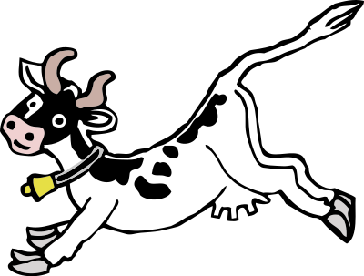Jumping Cow - Colour Remix clipart