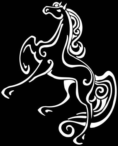 Jumping Horse Line Art Negative clipart