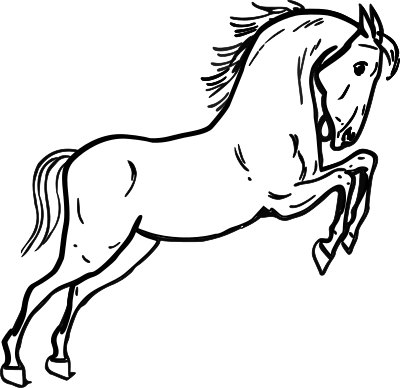 Jumping horse outline clipart
