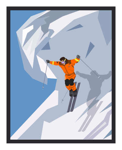 Jumping off a Ski Chute clipart